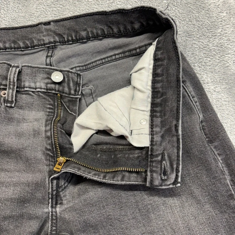 Levi's 514 Straight Fit Jeans Mens 32x30 Black Good Stretch Denim Zip Fly